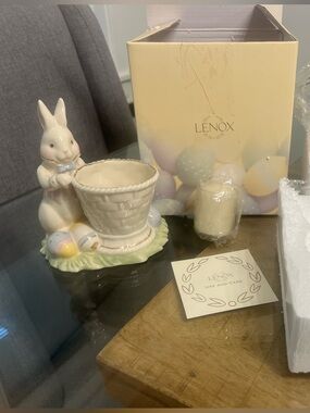 LENOX OCCASIONS EASTER BUNNY PORCELAIN VOTIVE CANDLE HOLDER NIB